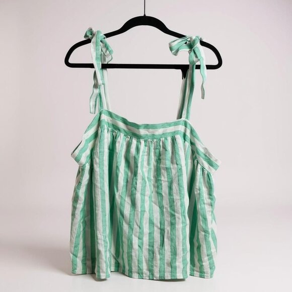 Stoney Clover Lane X Target Womens Striped Tie Strap‎ Tank Top S Green & White - Picture 1 of 8